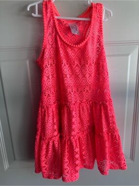 Cat & Jack coral pink swim coverup size XS 4 5